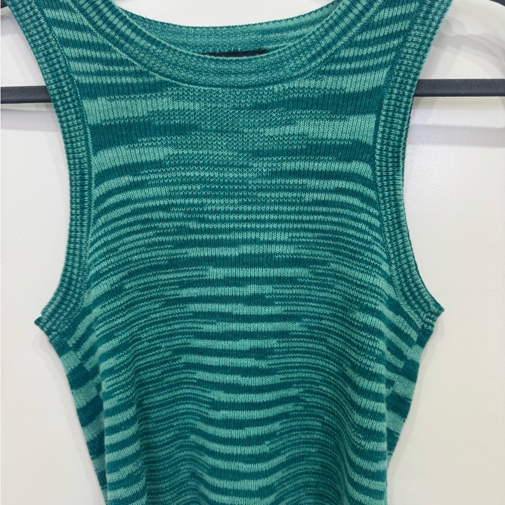 Cotton Candy Green Ribbed Sleeveless Tank Top